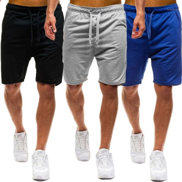 

men casual solid shorts elastic waist drawstring soft trousers fashion sweatpants summer slim comfy jogger sports male shorts1, White;black