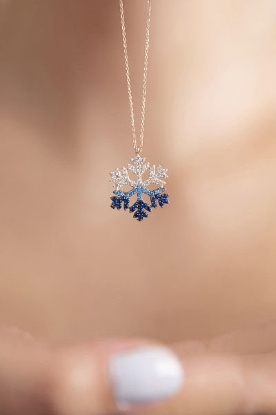 

snowflake pendant 925 sterling silver necklace q0531
