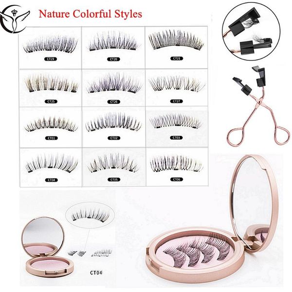 

3 magnets magnetic eyelashes,natural magnetic lashes soft reusable false eyelashes,cils magnetique,faux cils,pestaÃ±as magneticas