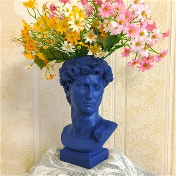 FamousCarve Resin David Vase Statue Flower Pot Home Decor