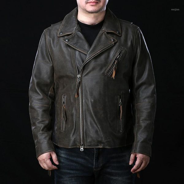 

2060 avfly super offer read description asian size genuine cow skin leather coat mens cowhide casual jacket1, Black