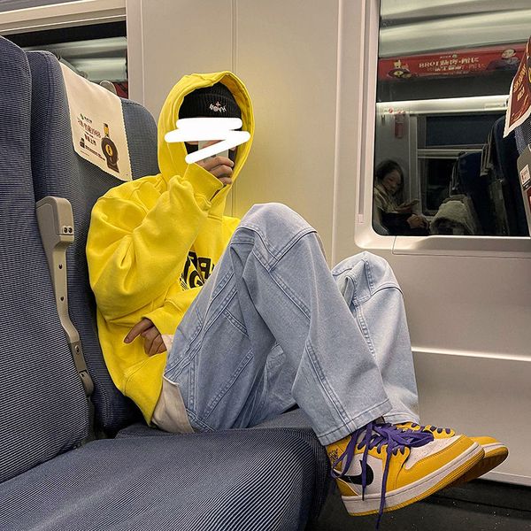 

spring 2021 men's and winter new work done lean tools scrubbing brim pants straight leg loosely utdj, Blue