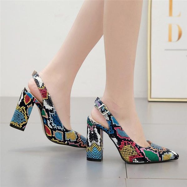 

dress shoes sagace female pumps square heels retro buckle strap high heel pointed toe women sandalia feminina, Black