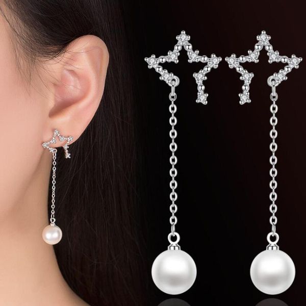

fashion zircon exaggerated long meteor earrings ladies, Golden;silver