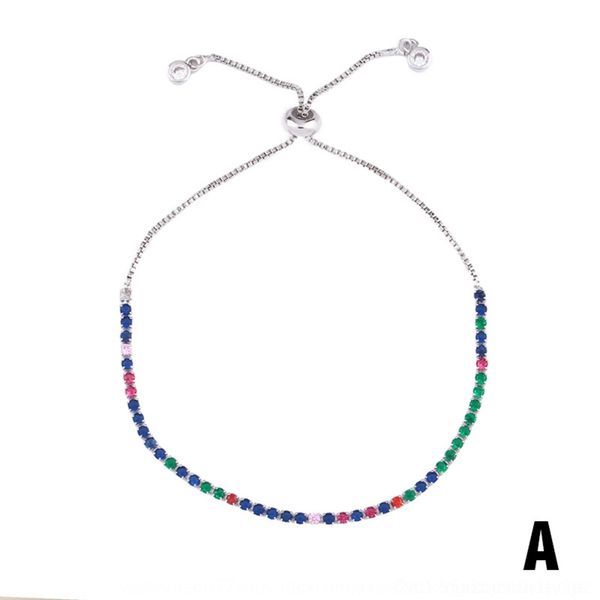

8nw2i small chainwomen's fresh hand and micro stone braceletbracelet nlzq braceletinlaid color zircon bracelet box chain jewelry brb53, Golden;silver