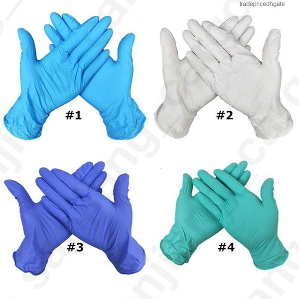 

100pcs/box latex nitrile a grade without powder disposable anti-skid anti-acid protective kitchen home rubber gloves d31601