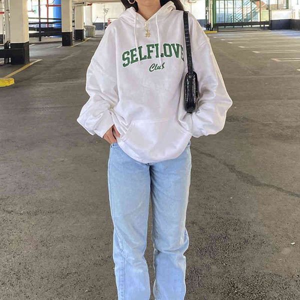

women's hoodies & sweatshirts white sweater female student loose autumn lazy hoodie long sleeve plush salt pl2n, Black