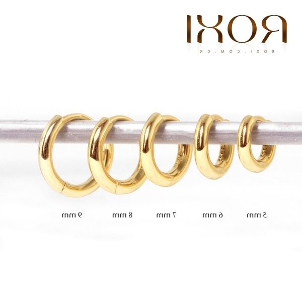 

серебро roxi 925 vintage круг глянцевая sterling геометрия серьги круглый для женщин kolczyki damskie хооп серьги pendientes mujer, Black