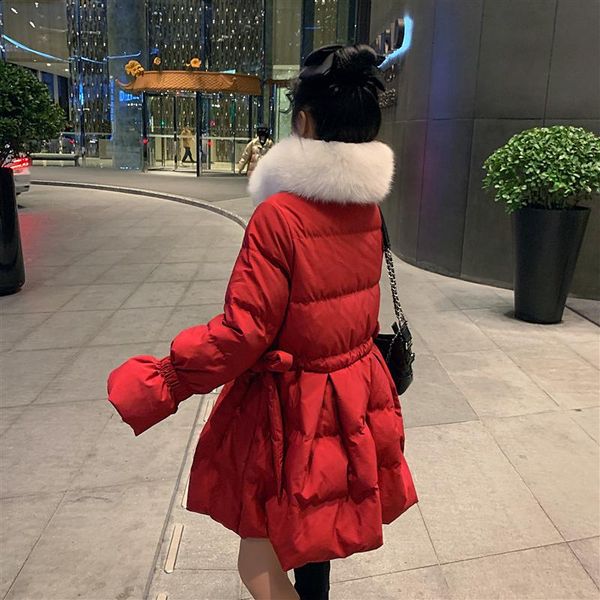 

women's down jacket 2020 winter coat female jacket real fur collar women parkas korean fashion coats mujer chaqueta pph1263, Black