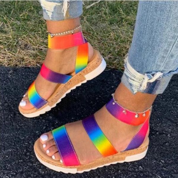 

woman sandals ladies open toe mixed color non slip platform wedge heel women fashion casual sandals female summer shoes 2020 t200529, Black