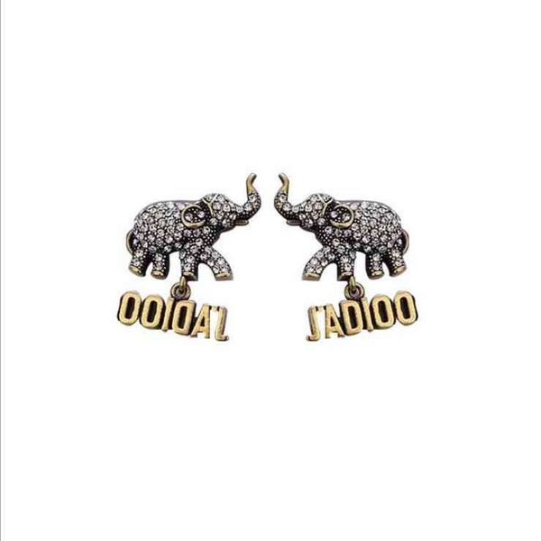 

design accessories earrings new earrings small elephant full drill seiko, Silver