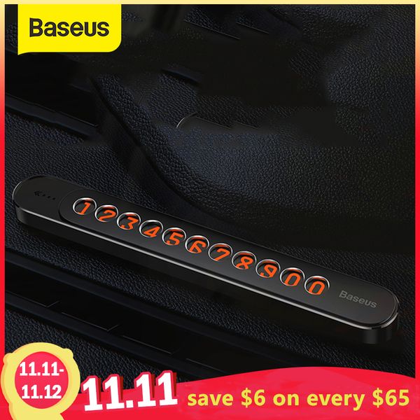 

baseus sliding cover temporary number plate phone holder rotatable magnetic adsorption steady car parking card