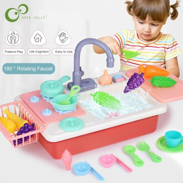 

kids plastic simulation electric dishwasher sink children pretend play kitchen toys sets for kids girls boys birthday gifts gyh y200428