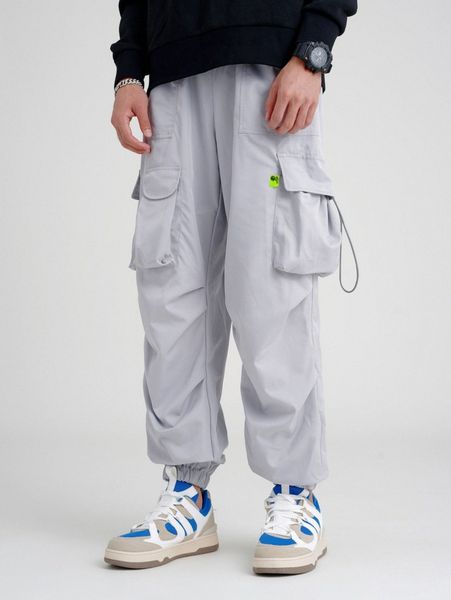 

men flap pocket side cargo pants z7hm#, Black