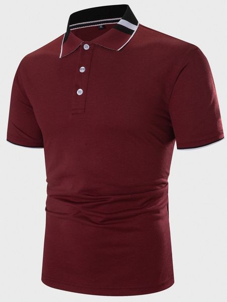

men striped trim polo shirt z5lj#, White;black