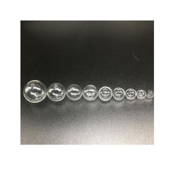 

300pcs/lot 10/12/14/16/18/20/22/25/30 mm round glass ball globes orbs with 2mm double hole jewelry necklace pendant o bbyrct, Black