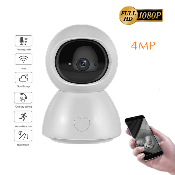 

cameras ip camera baby monitor 355 degrees pan tilt rotation cctv wifi 4mp 1080p full hd ir night vision interior one key call