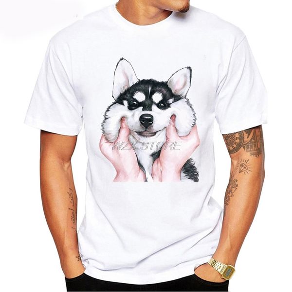 

summer 3d watercolor husky casual clothing cute dog short sleeve animal akita dog printed boys sport hooded sweatshirt hoodie men t shirt