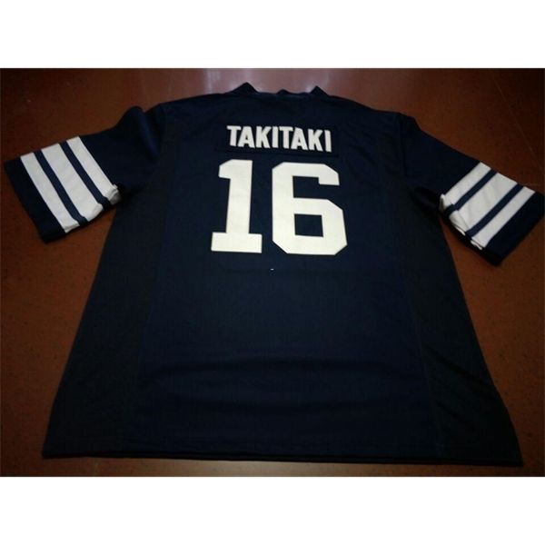 2324 Brigham Young Cougars Sione Takitaki # 16 vera maglia universitaria con ricamo completo taglia S-4XL o personalizzata con qualsiasi nome o numero maglia