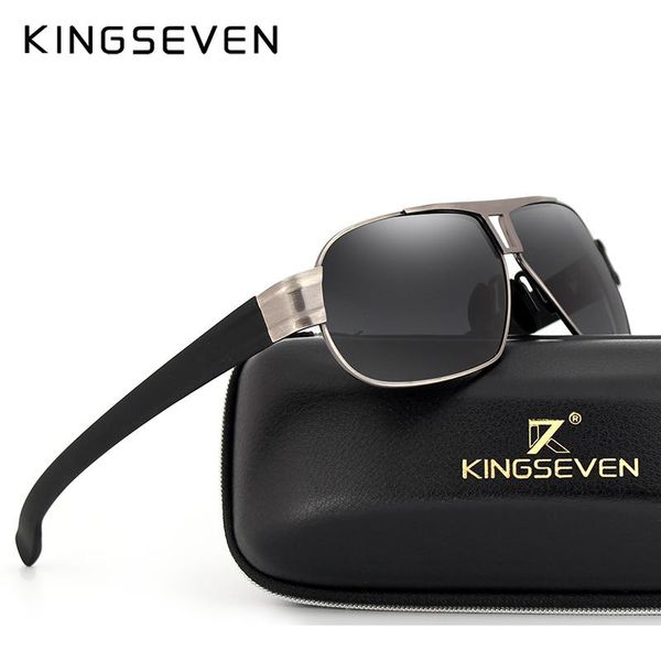

sunglasses kingseven brand men's alloy polarized lens vintage eyewear accessories sun glasses for men uv 400 n7516, White;black