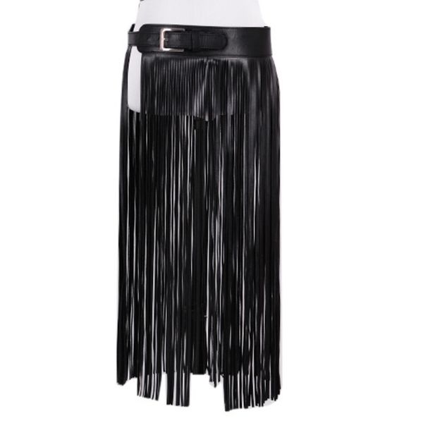 

eqw] new fashion ethnic style women's adjustable women's pu leather waist-sealed waist tassel belt zt323, Black;brown