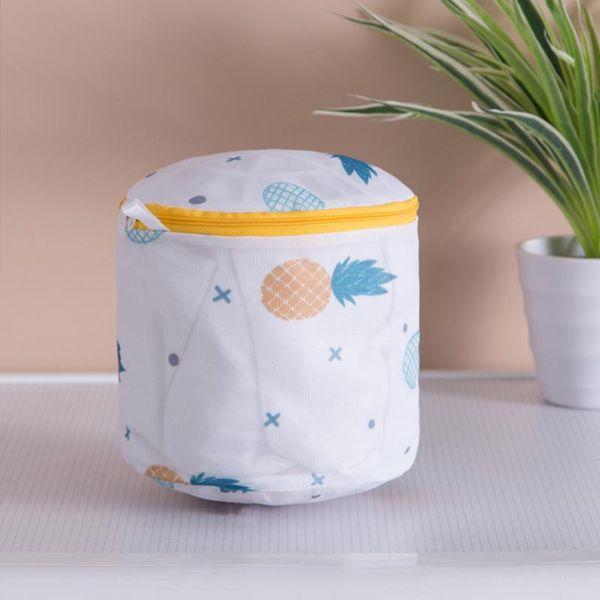 

laundry bags dirty clothes storage organizer bag mesh net washing machine delicates protection pineapple print underwear bra cute