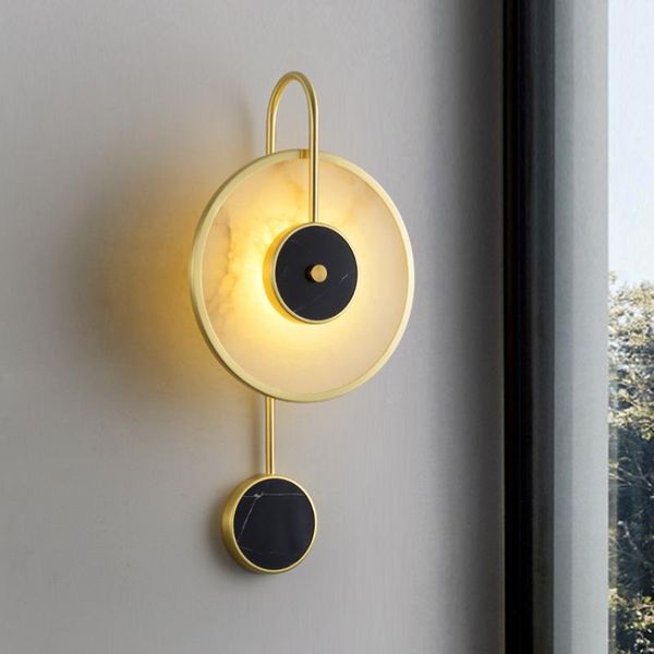 

modern marble copper wall lamp nordic creative living room bedroom bedside wall light restaurant aisle indoor lighting fixtures