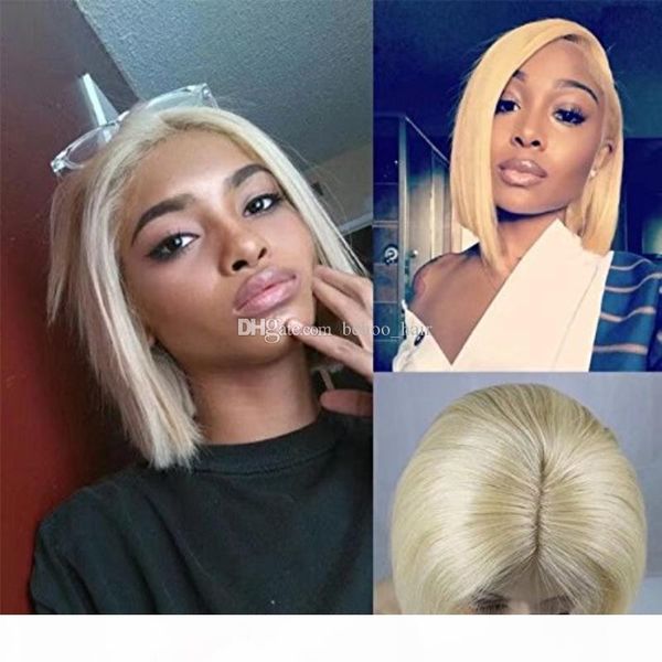 

ombre 613 blonde фронта шнурка человеческих волос парики короткие боб средняя часть природные hairline перевести lace remy бразильский, Black;brown
