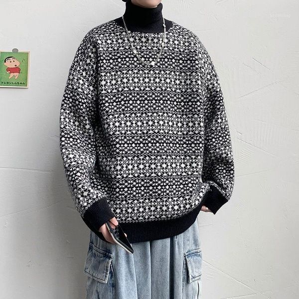 

men's sweater 2020 autumn winter new slim solid color lovers knitting sweater loose leisure personality youth men's wear1, White;black