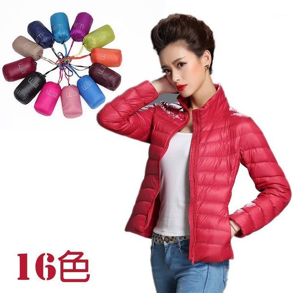 

new women ultra light down jacket winter duck down jackets women slim thin long sleeve parka zipper coats pockets solid1, Black