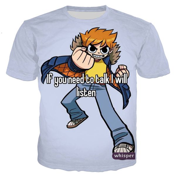 

scott pilgrim vs the world summer cool for 3d print shirts anime humor horror men clothing
