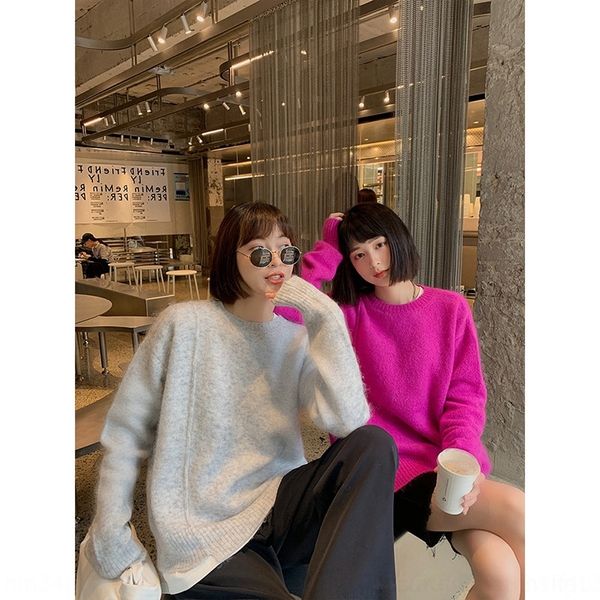 

ga2tr 2020 new autumn winter lazy korean sweatersweater loose long sleeve mohair women version zzwhy wear sweater, White;black