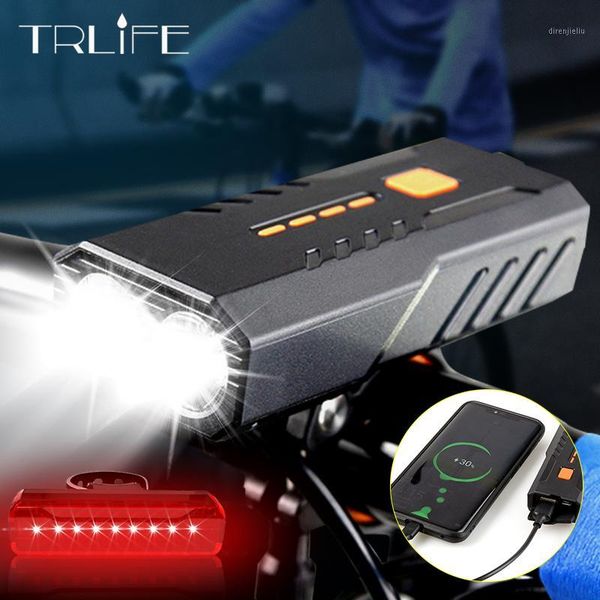 

trlife 4000mah bicycle light usb rechargeable riding bike headlight waterproof mtb bicycle front cycling lamp bike accessories1