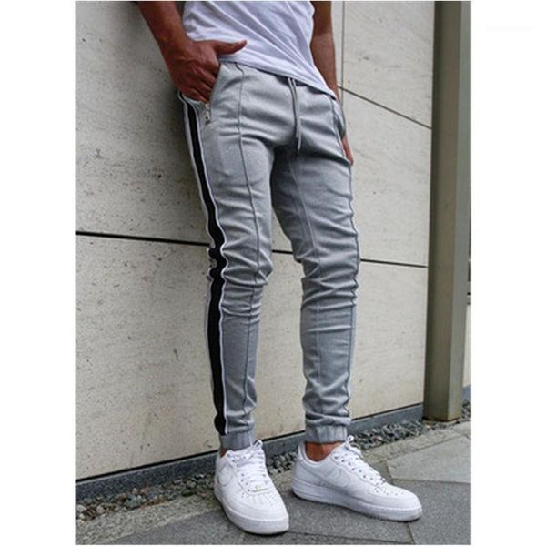 

sweatpants fashion occident trend hip hop high street sports pencil pants spring male skateboard casual trousers mens colorblocked skinny, Black