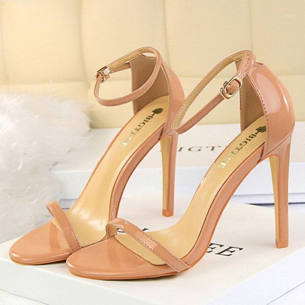 

super high heels sandals women summer shoes 2021 fashion women sandals elegant ladies party shoes thin heel 11cm a32161, Black
