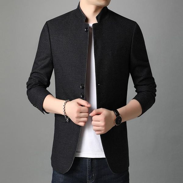 

new mens blazer fashion men leisure suits business casual mens suits jacket grey black male casual blazer coats, White;black