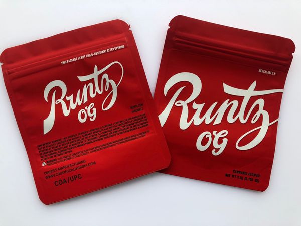 

bags og back bags stickers red white edibles label and packaging mylar 3.5g runtz california hologram bbynz nana_shop, Pink;blue