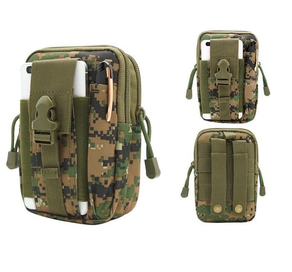 Sport all'aria aperta Casual Tattico Passanti per cintura Marsupio Moile Military Camouflage Marsupio Smartphone Custodia per cellulare Borse molle