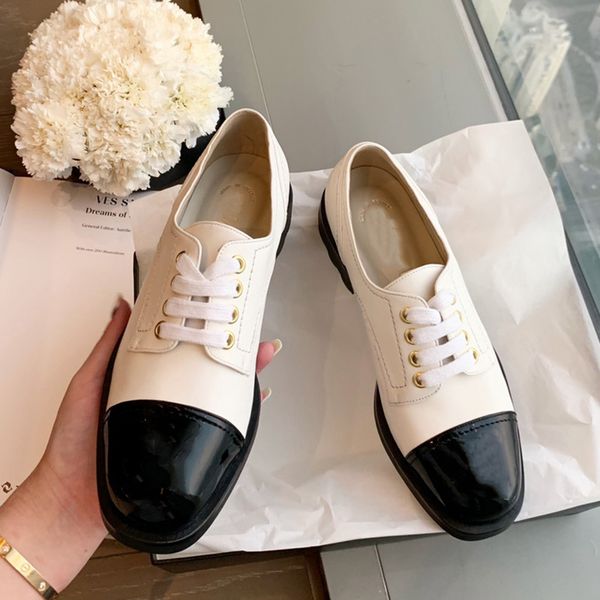 

new paris brand vintage leather platform shoes luxurys designers shoes office cowskin boots retro sneakers women trainers flat chaussures, Black