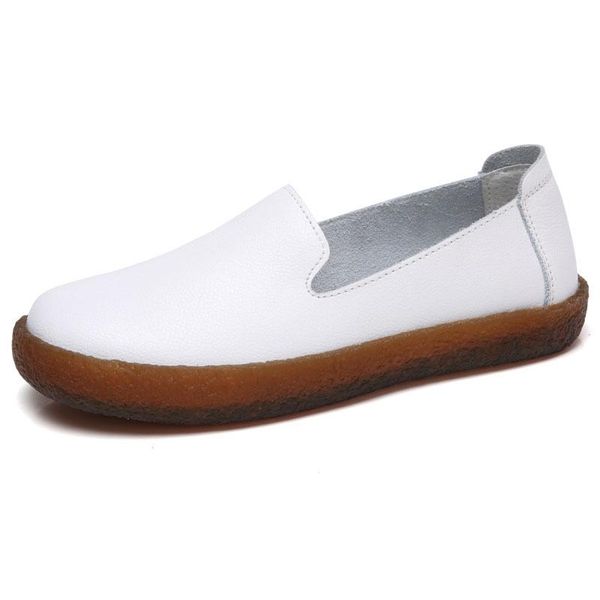 

plus size flat women shoes fashion genuine leather women flats comfort black slip on casual moccasin loafers shoes