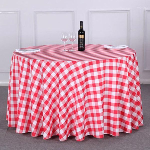 

table cloth 1pc red blue coffee plaid household dining cover round multi size el banqet tablecloth for wedding decor1
