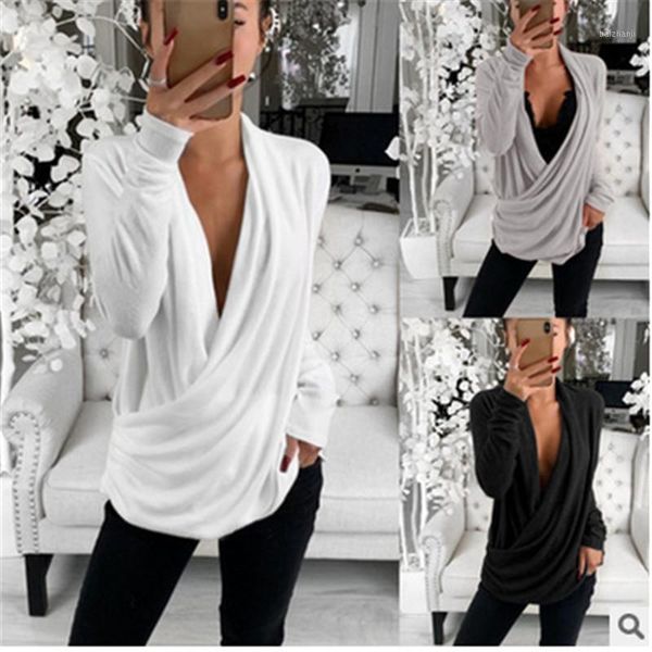 

2020 gothic long sleeve cardigan women blouse autumn winter clothes solid white slim fitness streetwear blusa mujer