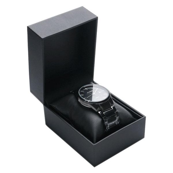 

watch boxes & cases 2021 leatherette box trendy jewelry present gift wholesale, Black;blue