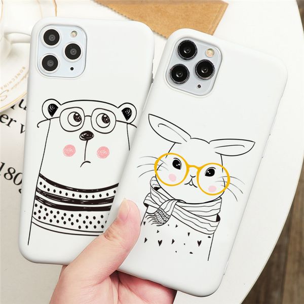 

new design cute animal soft tpu phone for iphone x xs xr 7 8 6 6s plus 12 11 pro max cartoon hand painted cover case