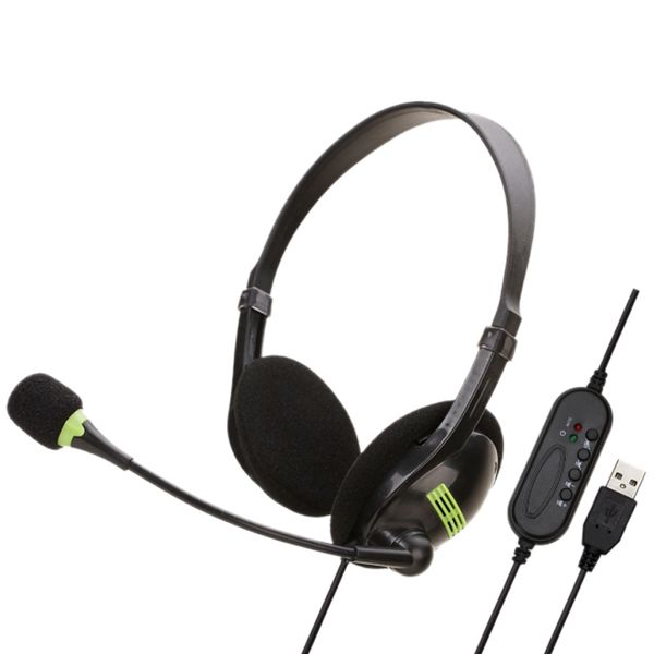 

mool telephone headset usb with microphone noise cancelling computer pc headset call center telephone