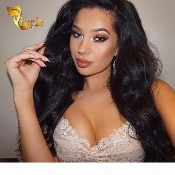 

body wave human hair lace front wigs silk base full lace wigs indian malaysian peruvian brazilian virgin hair body wave lace wigs, Black;brown