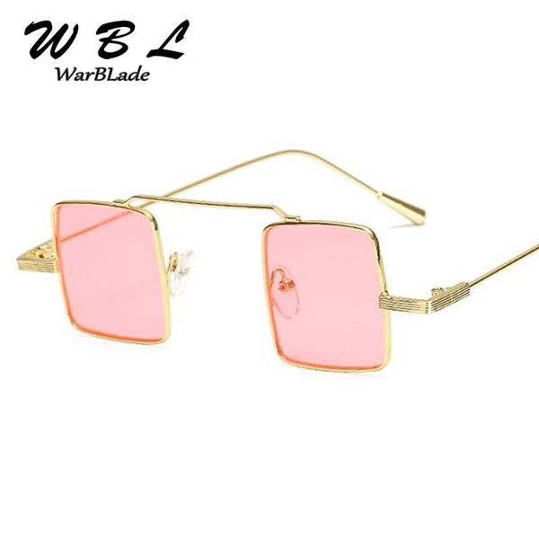 

sunglasses warblade men metal women retro square sun glasses fashion ocean clear yellow pink color sunglass small frame, White;black