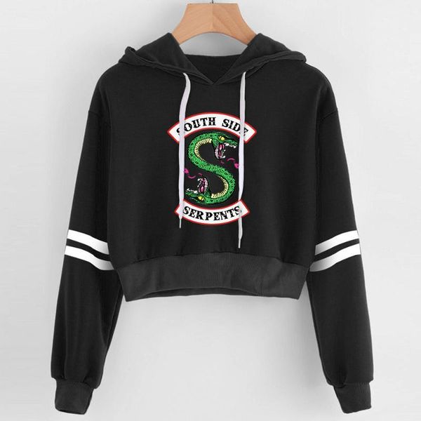 

women hoodies southside serpent print spring casual hoodies sweatshirts plus size1, Black