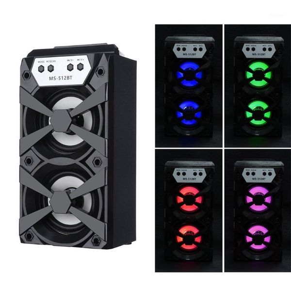 

hiperdel bluetooth speaker wireless portable ms-512bt multi-function colorful light speakers super bass usb/tf/aux/fm radio c3271