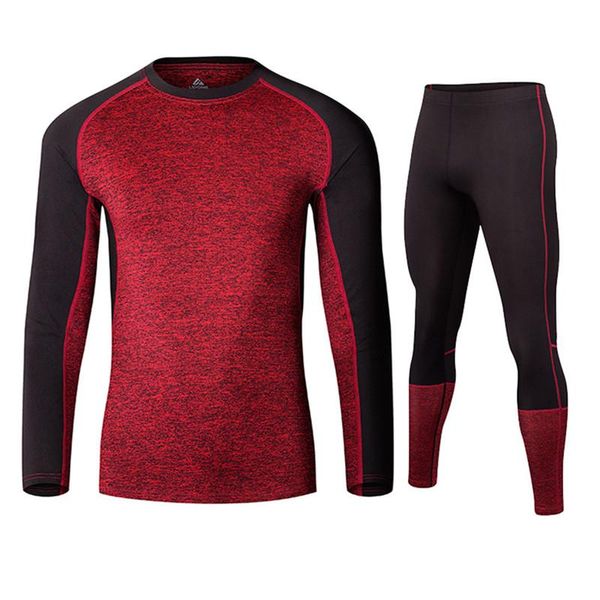 

2021 new winter men thermal underwear sets fleece warm long johns breathable thermo underwear quick dry and pant suit tights, Black;brown
